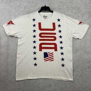 Popular Demand USA T Shirt Mens Size XL Red White Blue Stars Eagles Vintage